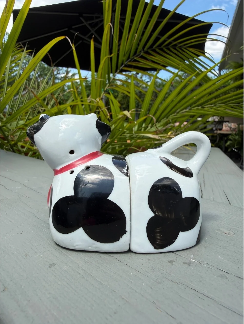 Vintage Cow Salt & Pepper Shakers Ceramic Farmhouse